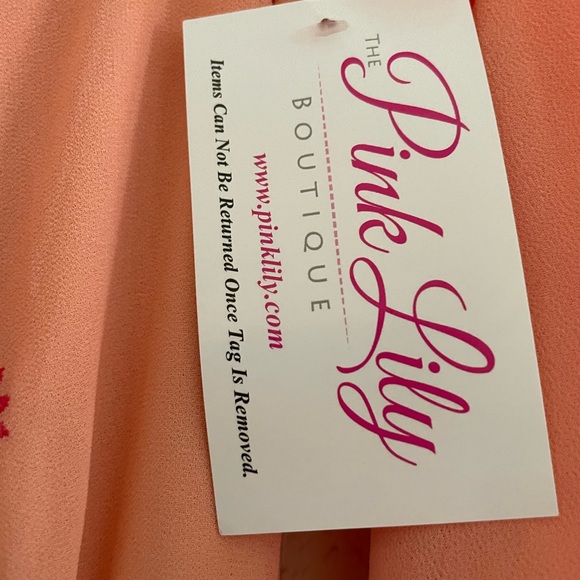NWT - Pink Lily Women’s Small Peach Off The Shoulder Dress - Picture 6 of 10